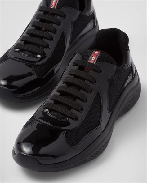 prada black sneaker 2017|Prada black platform sneakers.